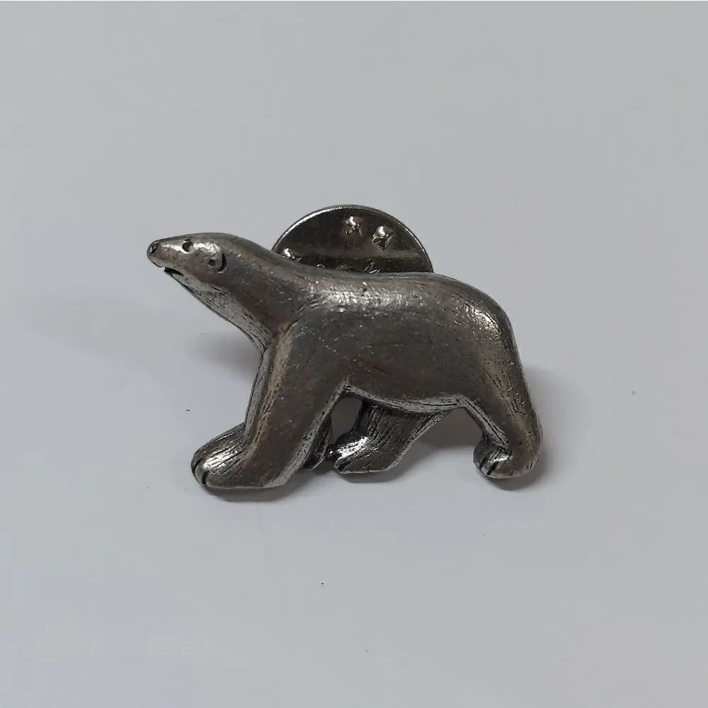 Fine Lead-Free Pewter Walking Bear Pin Handcrafted in Coventry, RI By Jim Clift